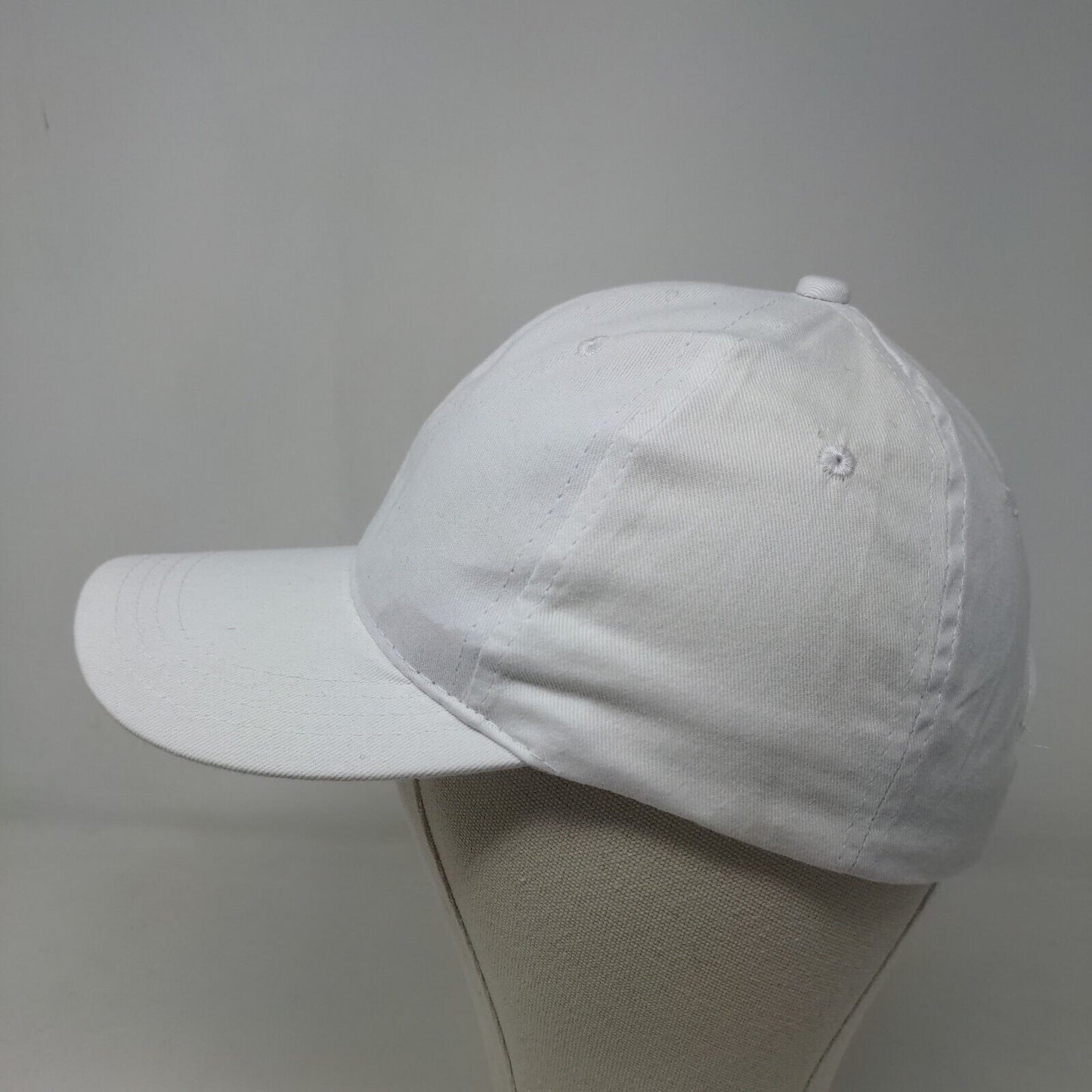 Unbranded Men's Strapback Hat White Adjustable Blank 100% Cotton