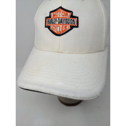 Harley Davidson Motorcycles Strapback Hat OSFA White Embroidered Logo SEE DESC