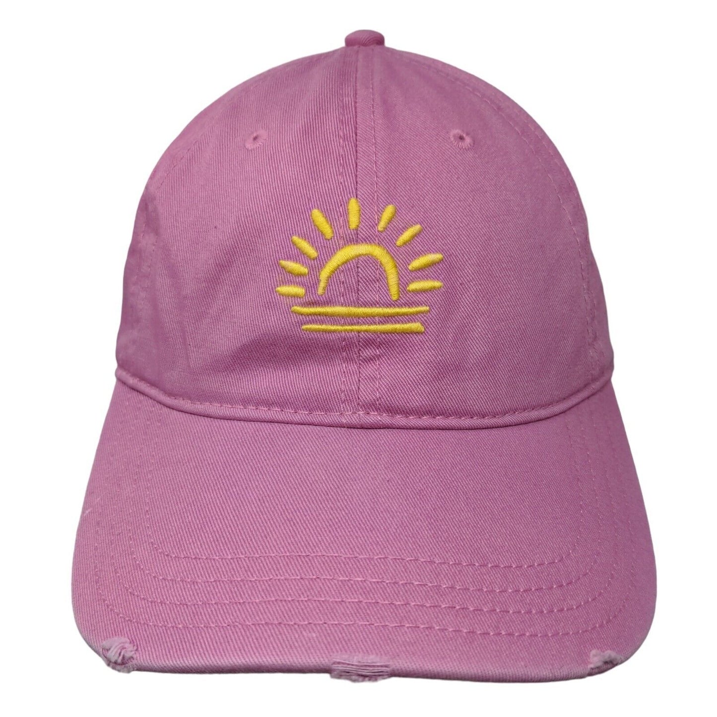 Aerie Women's Slideback Hat Pink Size OS Embroidered Sun Logo 100% Cotton