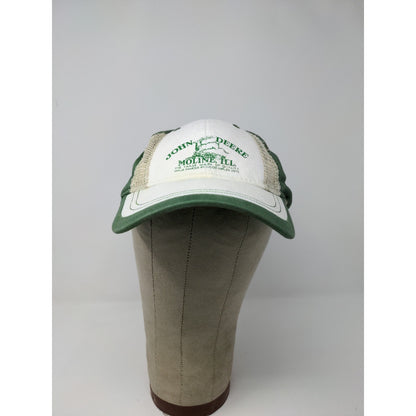 Retro John Deere Moline Ill Fitted Hat Green White Perfect Fit OSFM