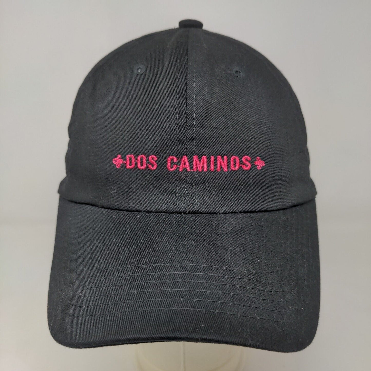 Unbranded Women's Slideback Hat Black Pink Adjustable Embroidered Dos Caminos