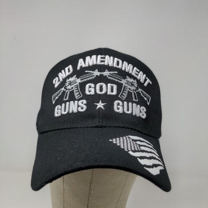 U.S. Warriors Men's 2nd Amendment 2A Strapback Hat Black Embroidered Logo