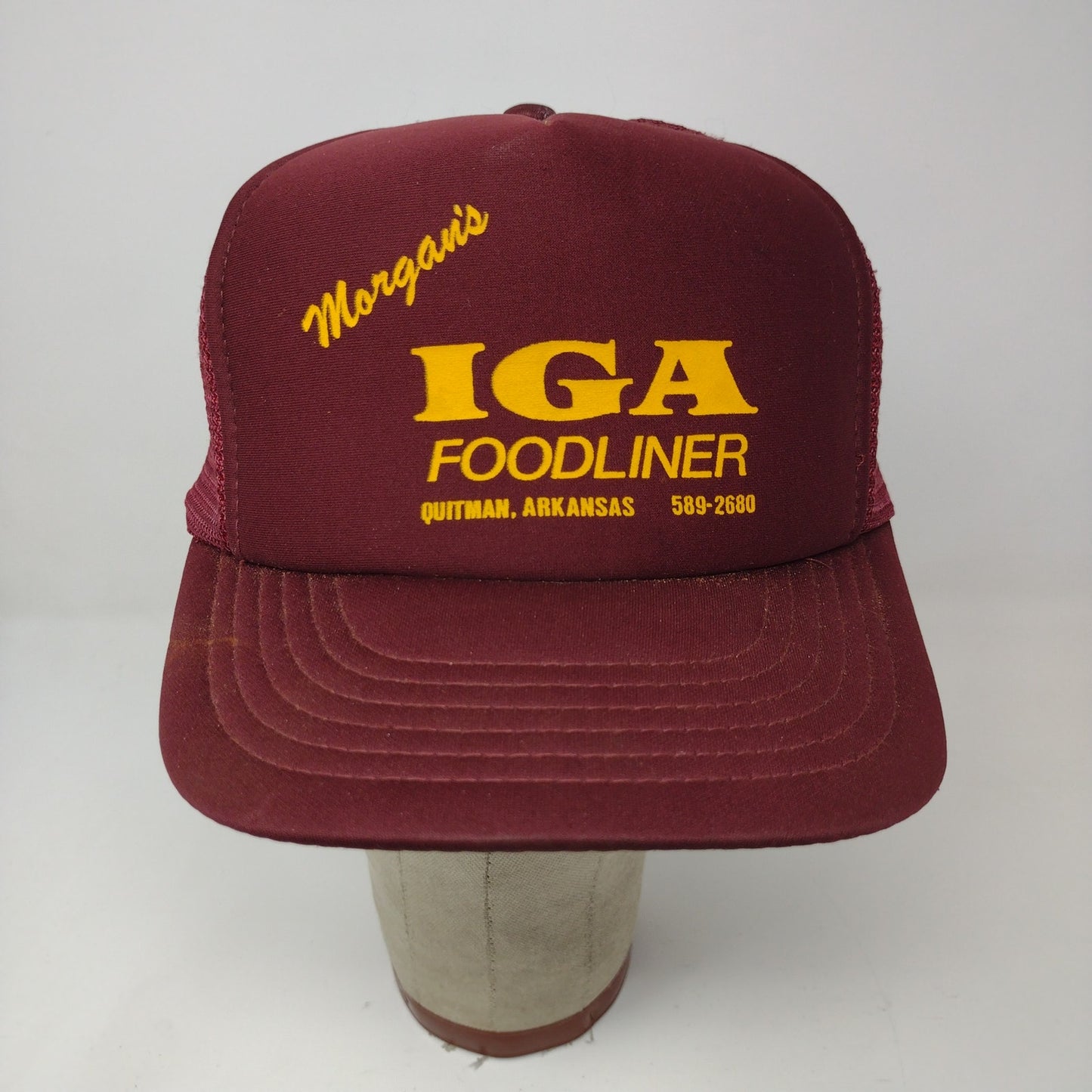 Vintage IGA Foodliner Trucker Hat Mesh Back Snapback Arkansas Red OSFA