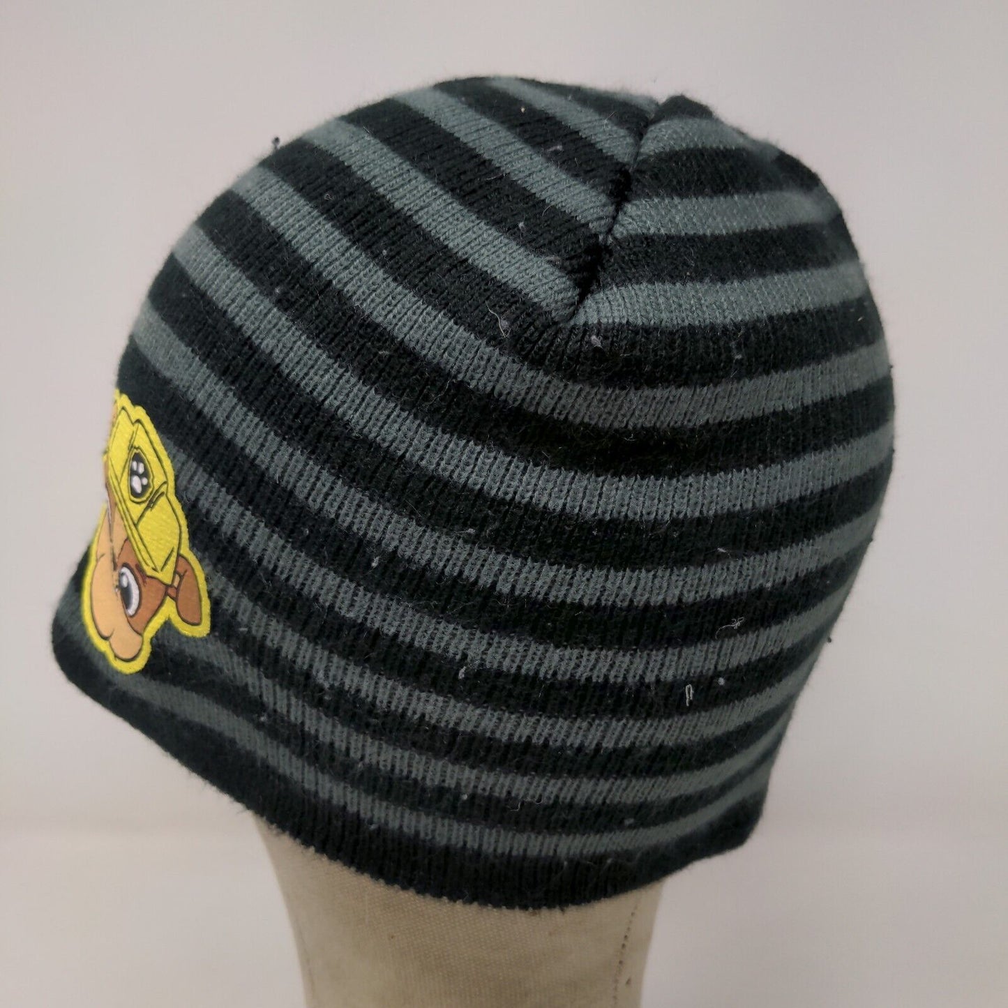 Nickelodeon Boys Paw Patrol Beanie Hat Cap Gray Black OSFM Striped Graphic