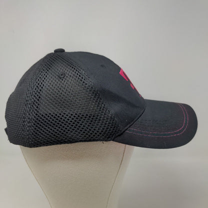 T Mobile Men's Strapback Hat Black Pink Size OSFA Embroidered Logo Cotton