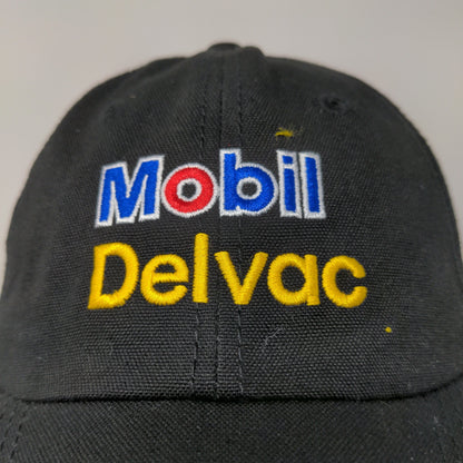 Mobil Delvac Slideback Hat OSFM Black Embroidered Spell Out Logo