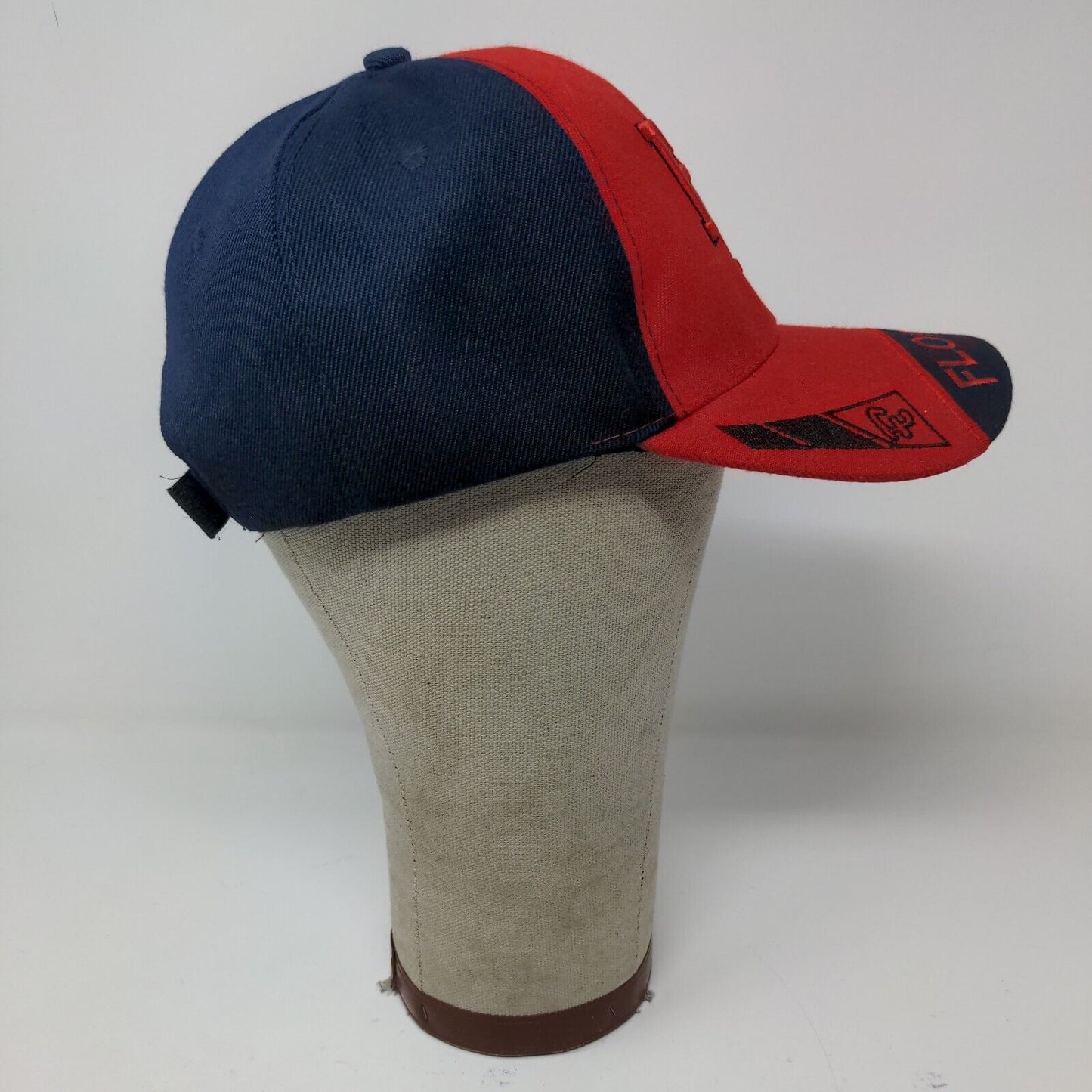 FL Florida Strapback Hat Red Blue Embroidered Logo Adjustable Vacation Tourist