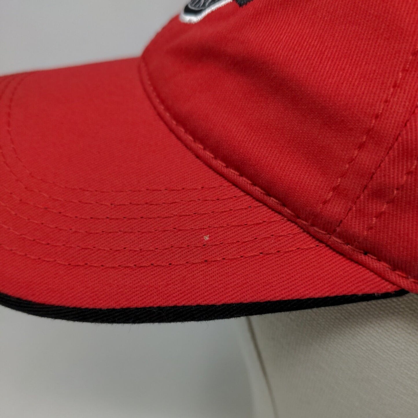 Corpro Men's Strapback Hat Red Size OSFM Embroidered Zebco Logo 100% Cotton