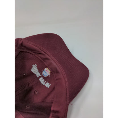 Silver Dipper Ice Cream Cone Strapback Hat Red Purple Port & Co Embroidered
