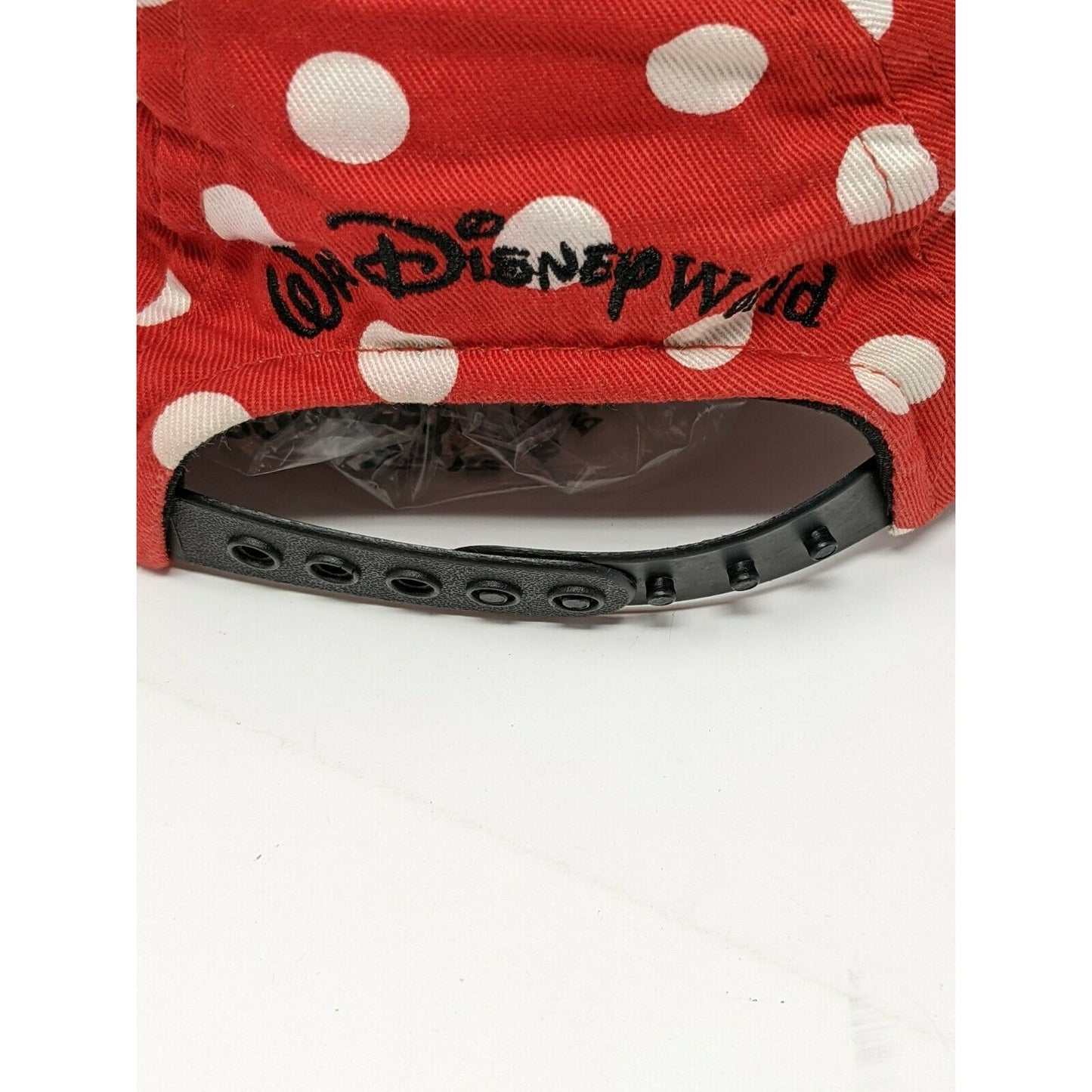 Walt Disney World Girls Youth Minnie Mouse Hat Cap Red Ears Bow Polka Dots