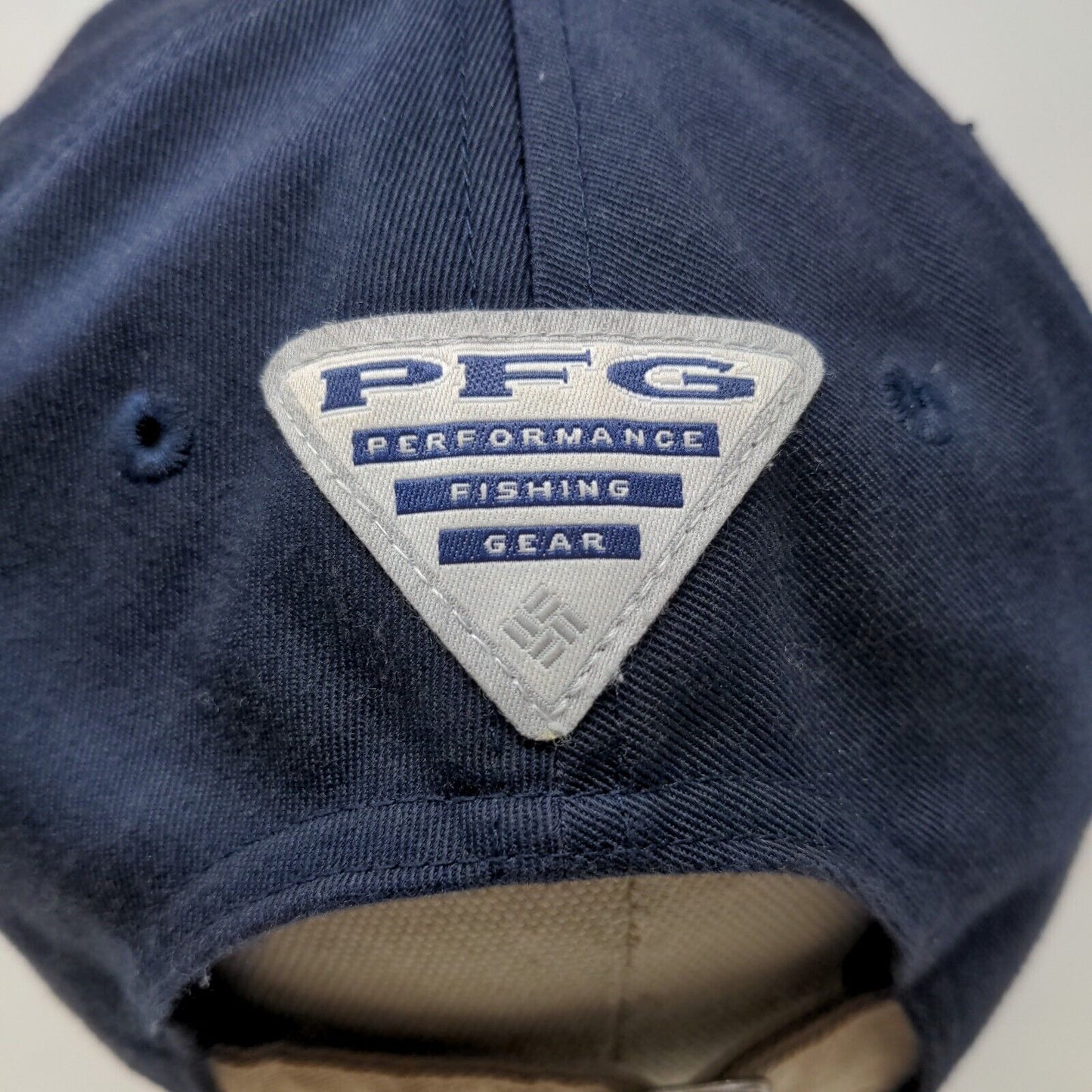 Columbia PFG Men's Slideback Hat Blue Tan OS Embroidered Fish Logo