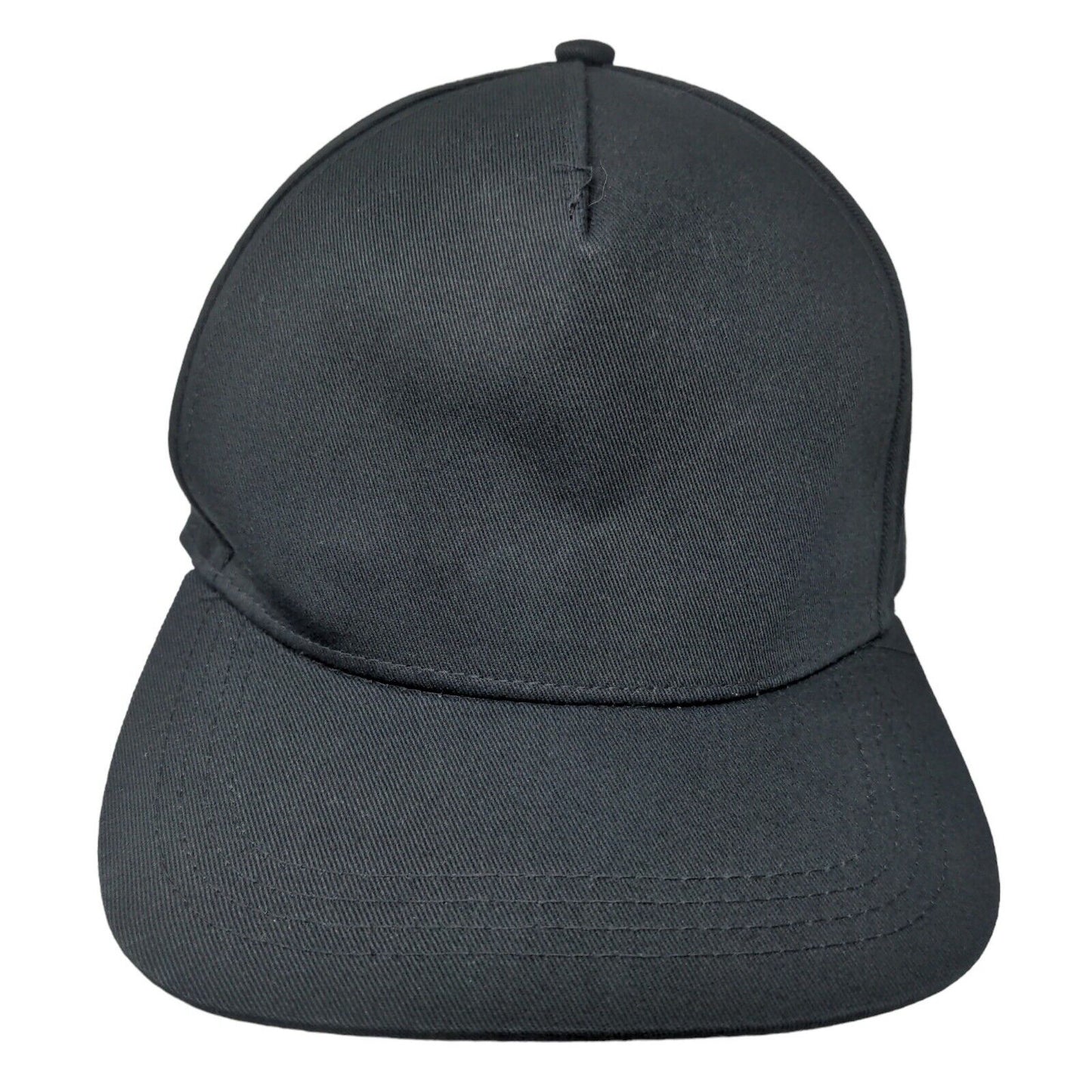 Unbranded Men's Snapback Hat Black Blank Size OSFA Vent Holes Cotton