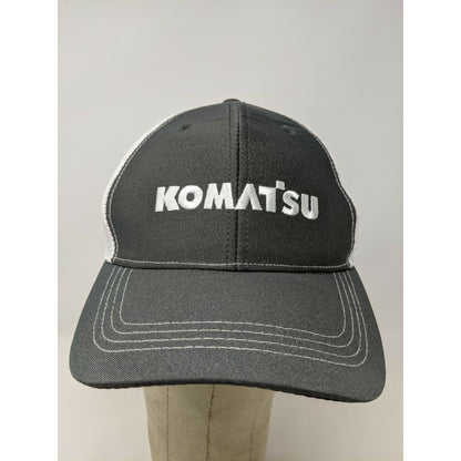 Komatsu Baseball Cap Hat Meshback Strapback Brandeis Black & White Logo Spellout