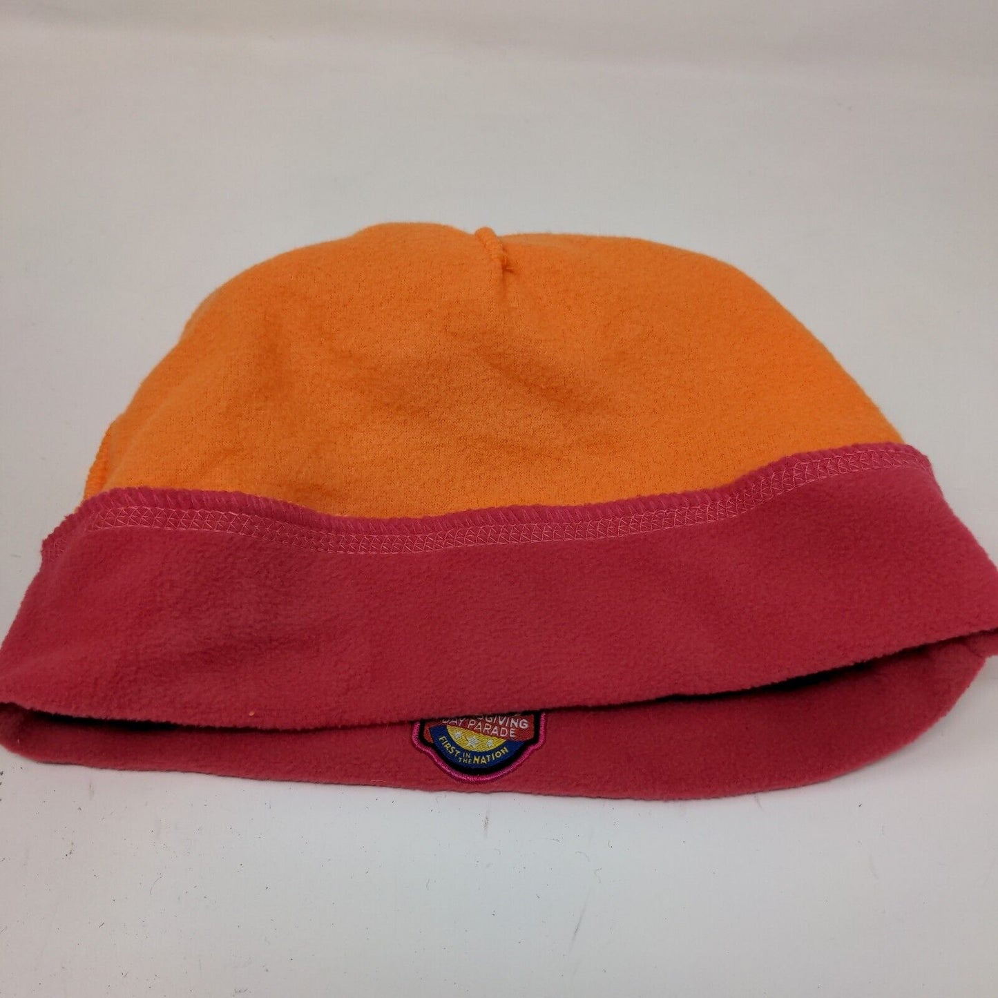 Dunkin' Donuts Men's Employee Fleece Beanie Hat Pink Orange Patch Logo