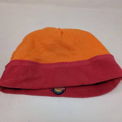 Dunkin' Donuts Men's Employee Fleece Beanie Hat Pink Orange Patch Logo