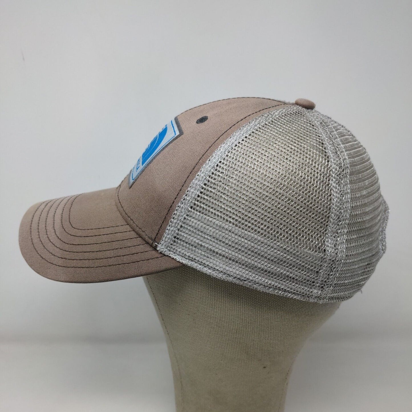 The North Face Men's Snapback Mesh Back Hat Tan Gray Patch Logo