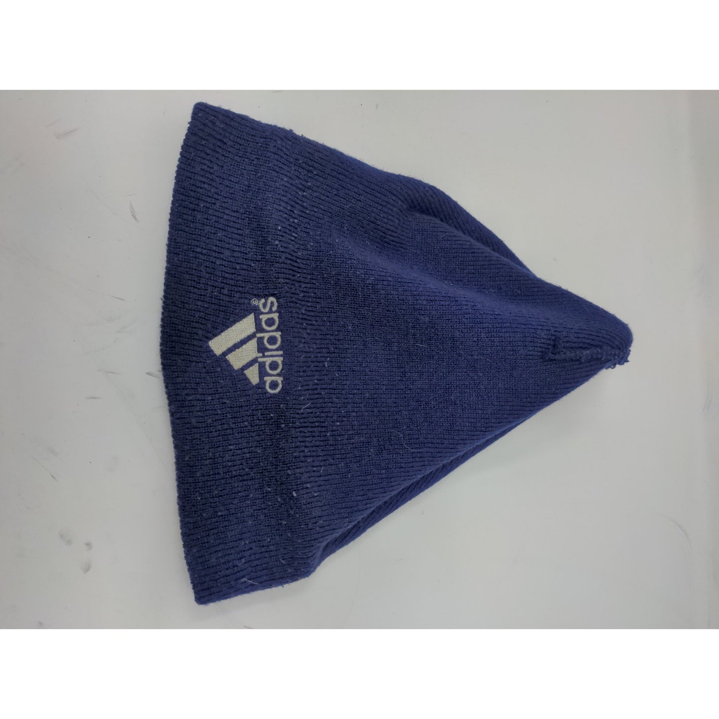 Adidas Men's Knit Beanie Hat Embroidered Logo Spell Out Blue