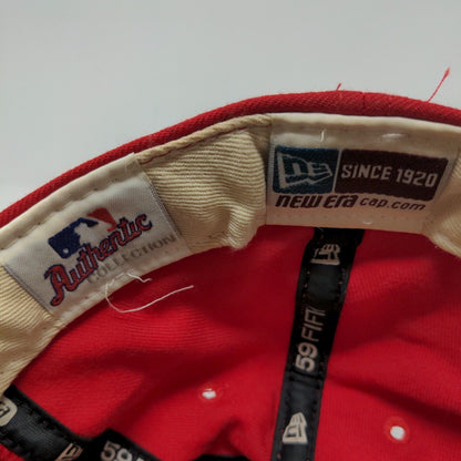 MLB New Era 59Fifty Hat Los Angeles Angels Red Baseball Hat SZ 7 5/8 USA MADE