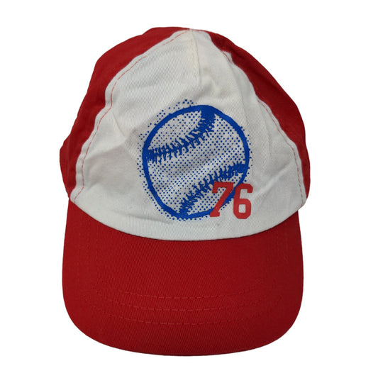 Unbranded Baby Infant Hat Red White Graphic Baseball 76 Logo