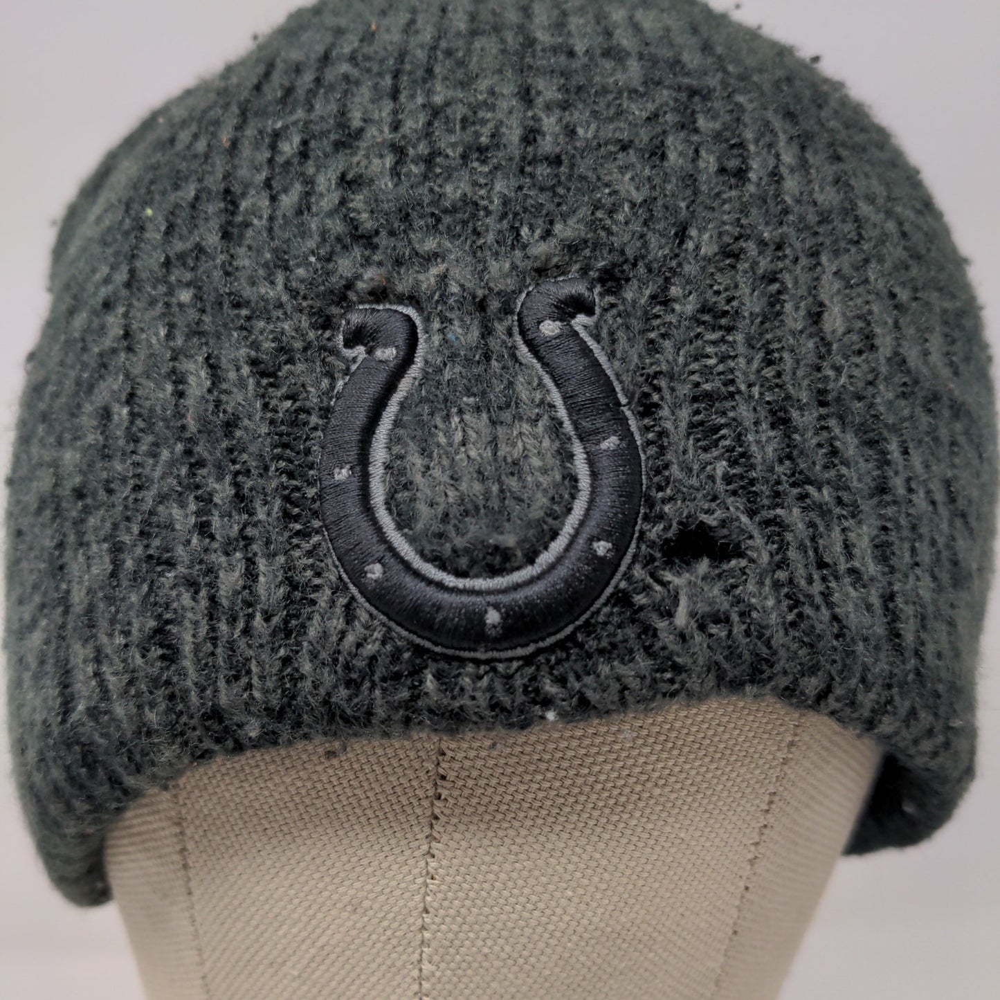 NFL Team Apparel Indianapolis Colts Beanie Toboggan Hat Embroidered Gray Black