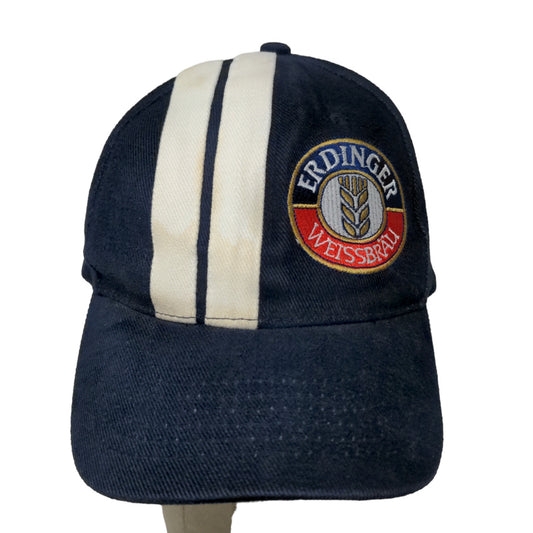 Erdinger Weissbrau Men's Slideback Hat Blue OSFA Embroidered Logo Striped