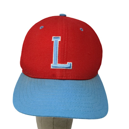 New Era Men's Snapback Hat Red Blue Size M/L Embroidered Logo Made USA