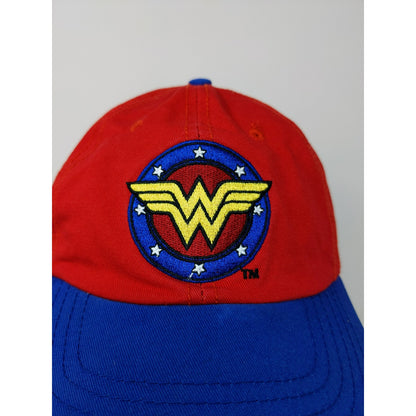 DC Comics Wonder Woman Slideback Hat Red & Blue OSFM Adjustable Embroidered