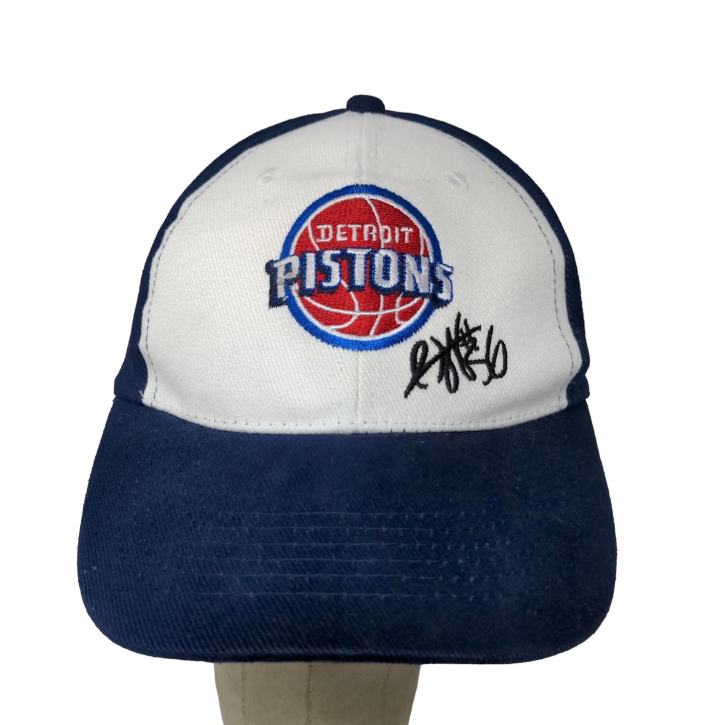 Detroit Pistons Men's NBA Ben Wallace Strapback Hat Blue White Embroidered #36