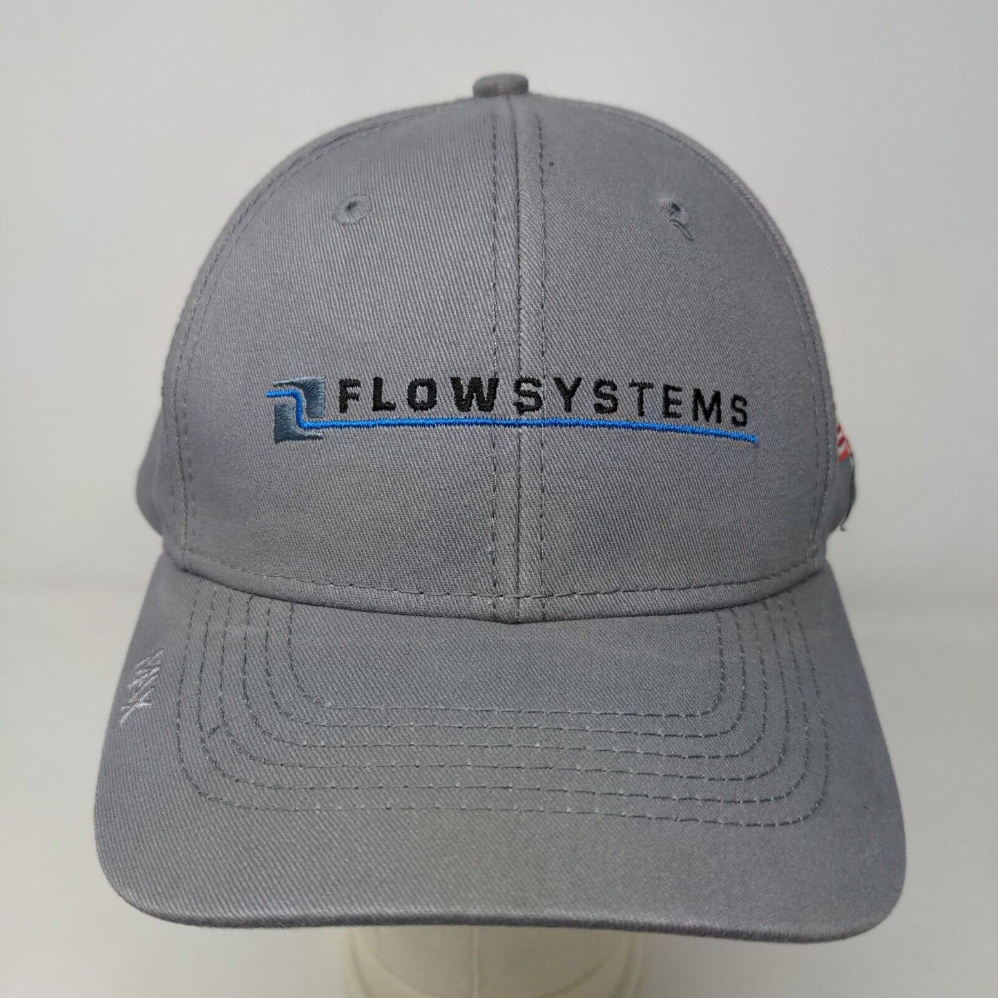 Triple Crown Max Men's Strapback Hat Gray OSFA Embroidered Flow Systems Logo