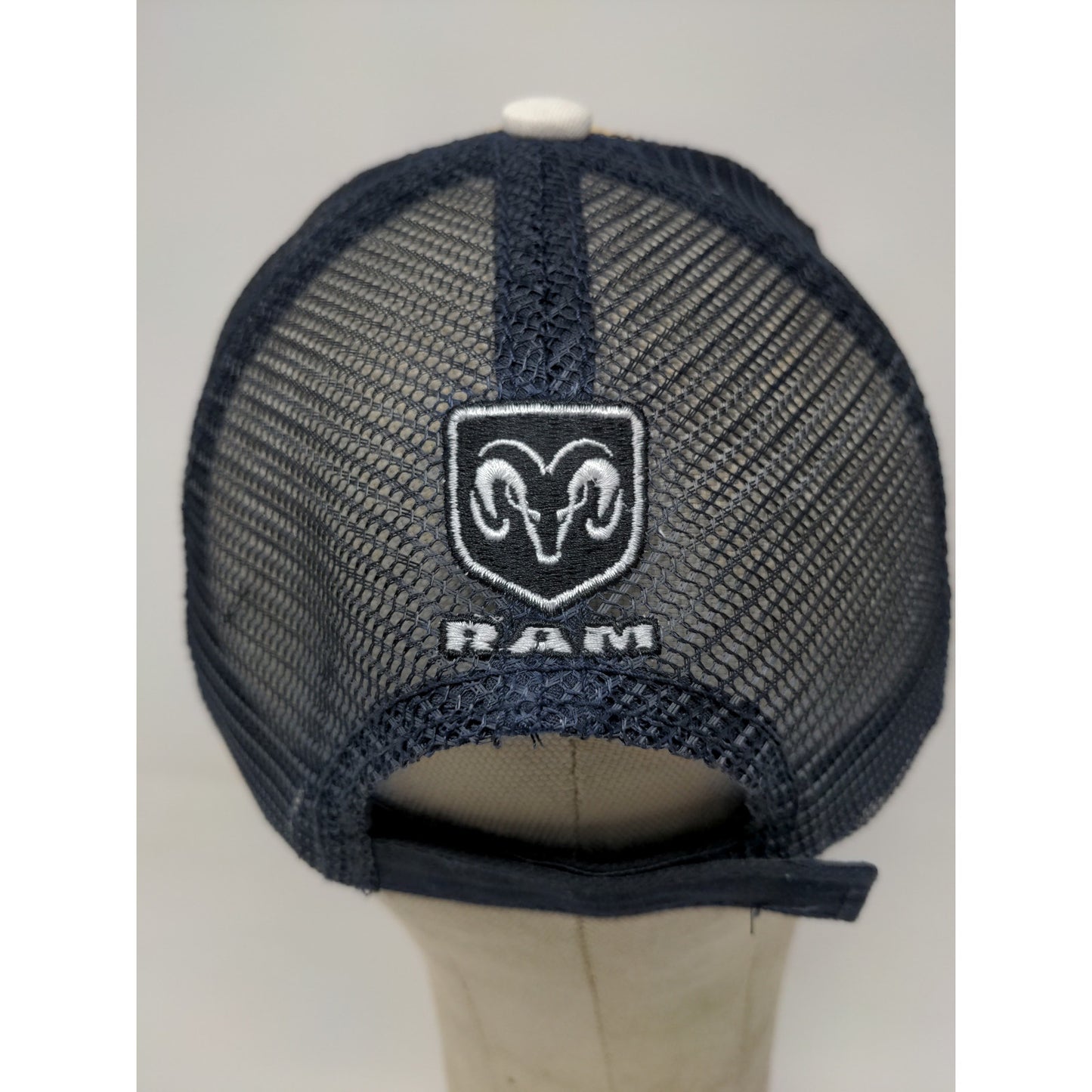 Dodge Ram SA Strapback Meshback Hat Embroidered Logo Blue Yellow