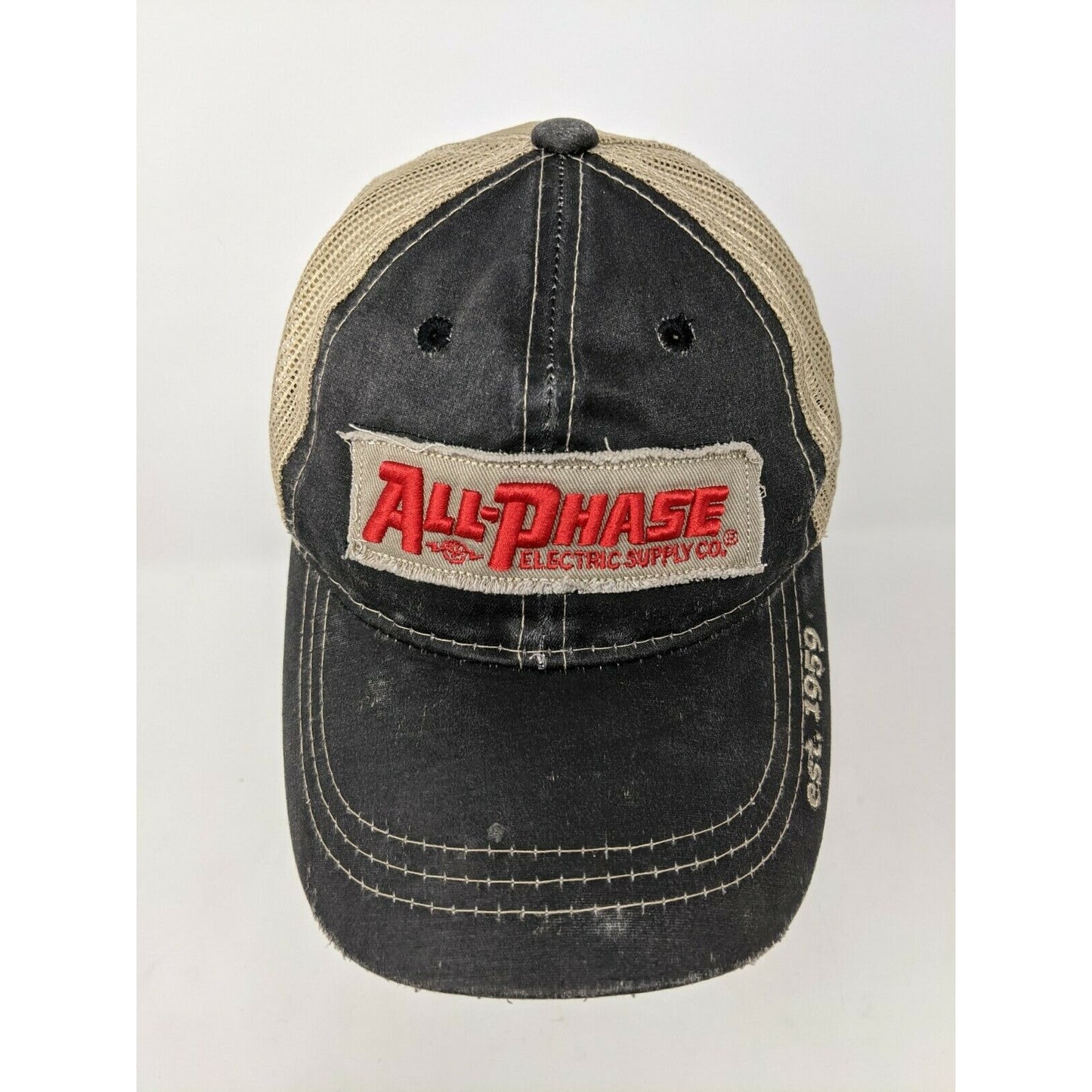 All-Phase Electric Supply Co Cap Hat Meshback Snapback Distressed Patch Black