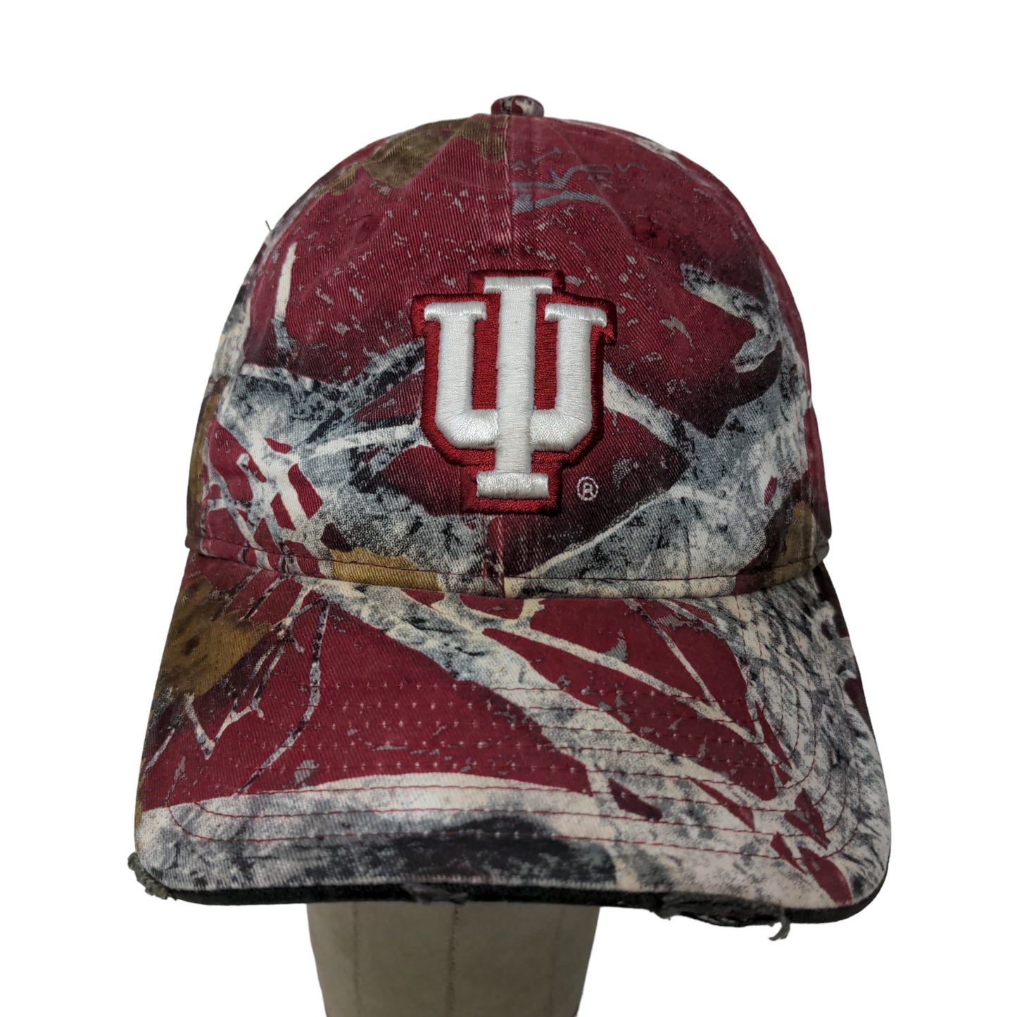 NCAA Men's Slideback Hat IU Indiana University Hoosiers Red Camo Embroidered