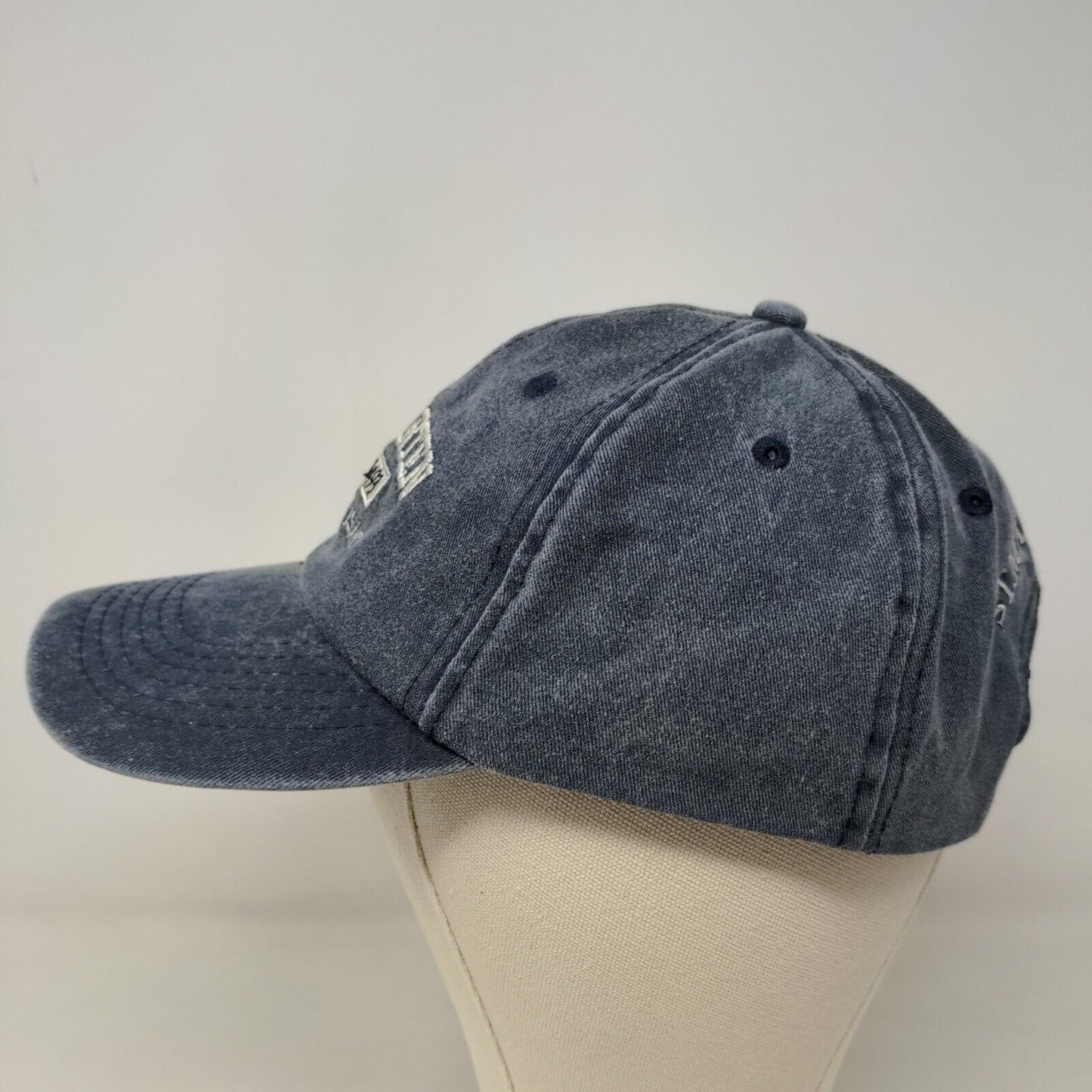 St. Maarten Men's Strapback Hat Blue Embroidered Logo 100% Cotton