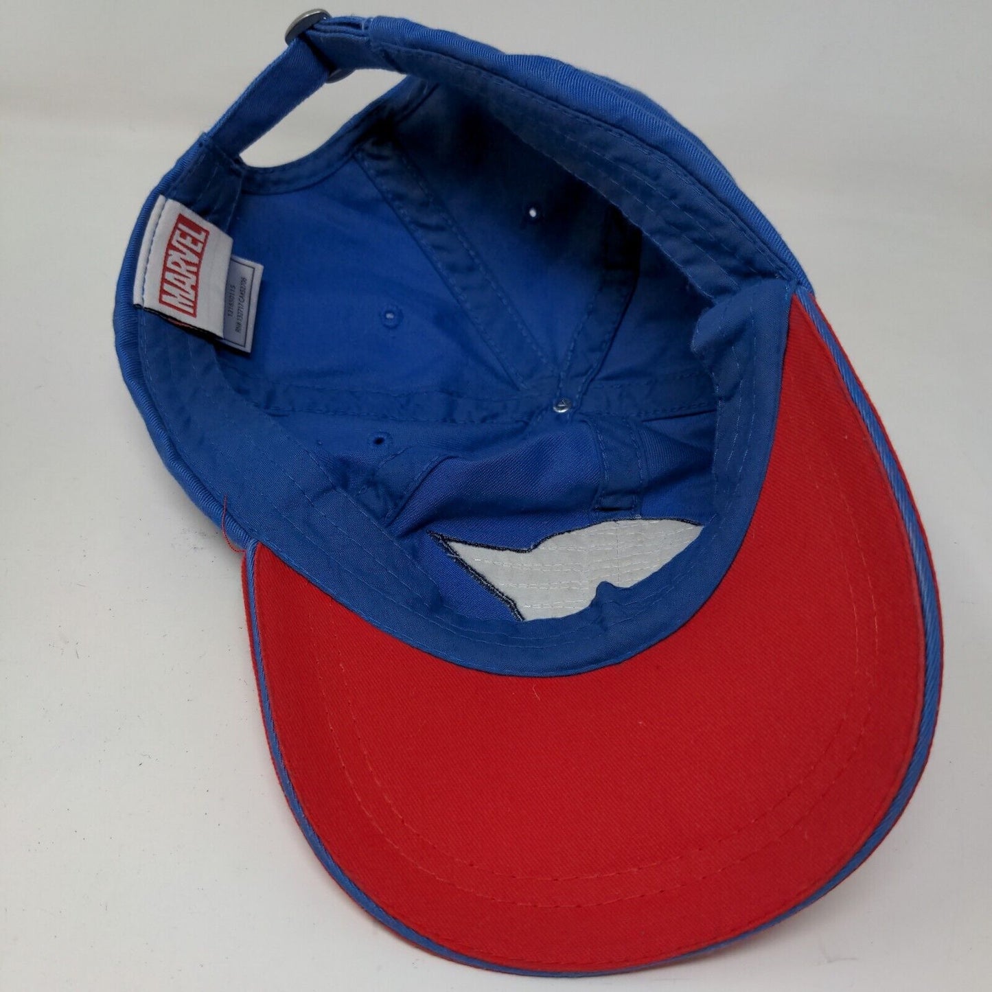 Marvel Men's Slideback Hat Blue Red Adjustable Embroidered Captain America Logo