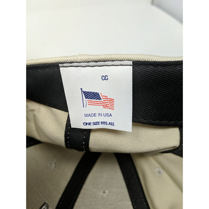 Mens KTA Kansas Trapshooters Association Hat Slideback OSFA Tan & Black Made USA