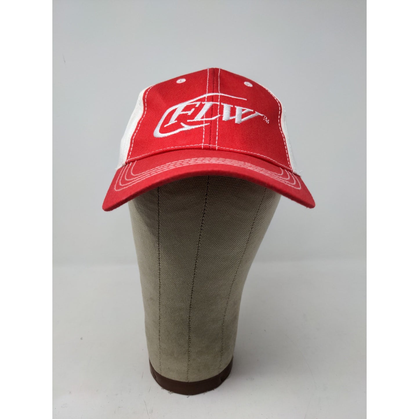 FLW Major League Fishing Strapback Hat Red & White Embroidered Logo SEE DESC