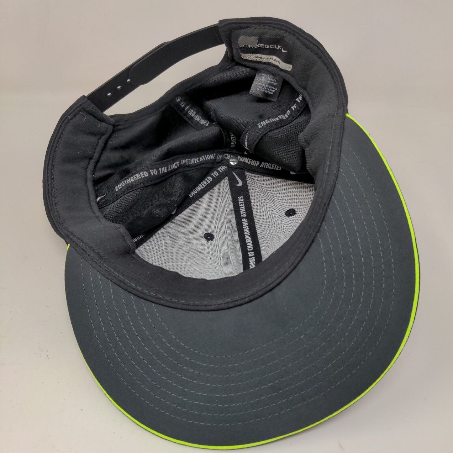 Nike Golf RZN Men's Snapback Hat Black OSFM Graphic Logo 100% Polyester