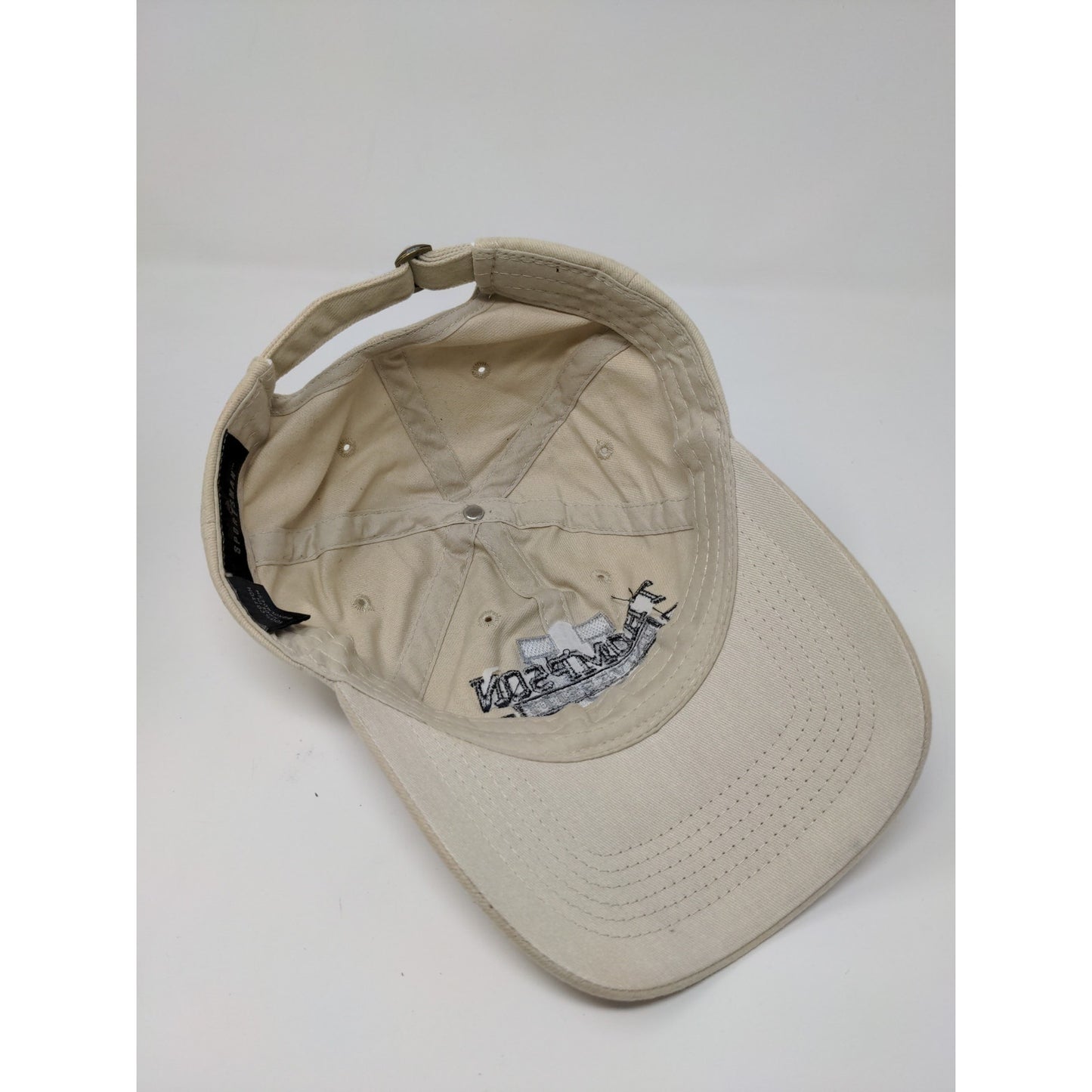 Thompson University Slideback Hat Cream Embroidered Logo Adjustable