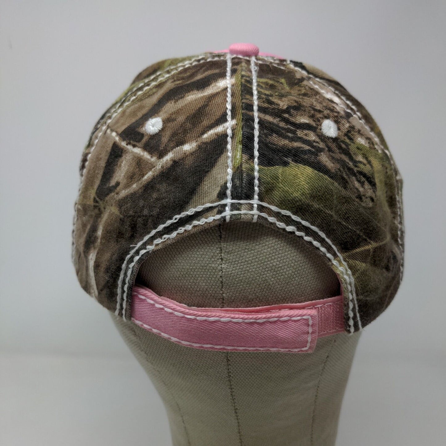 Team Realtree Women's Strapback Hat Pink Camo OSFA Embroidered Logo