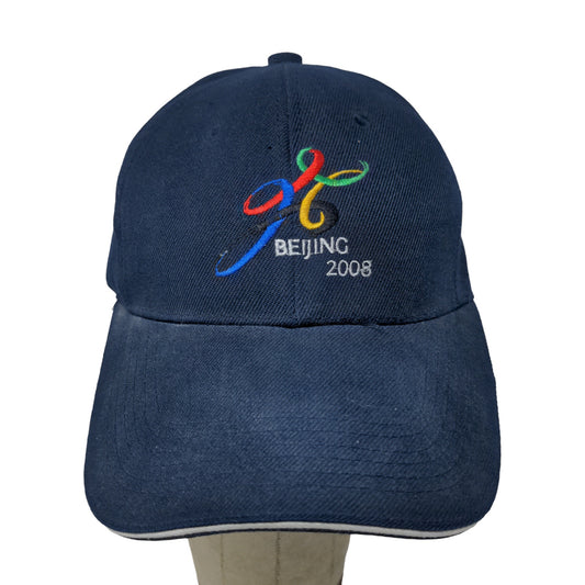 Beijing Olympics 2008 Slideback Hat Blue Adjustable Embroidered Logo