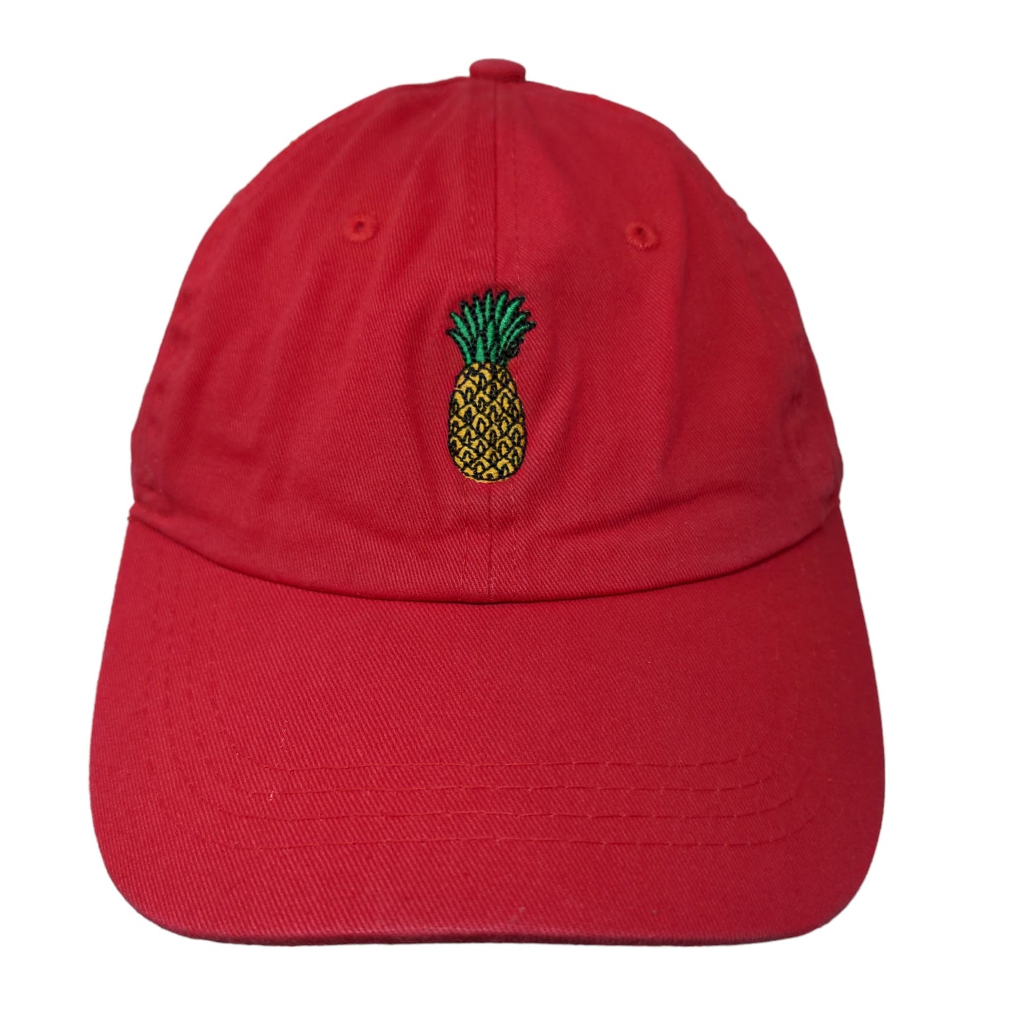 City Hunter Men's Slideback Hat Red Adjustable Embroidered Pineapple Logo