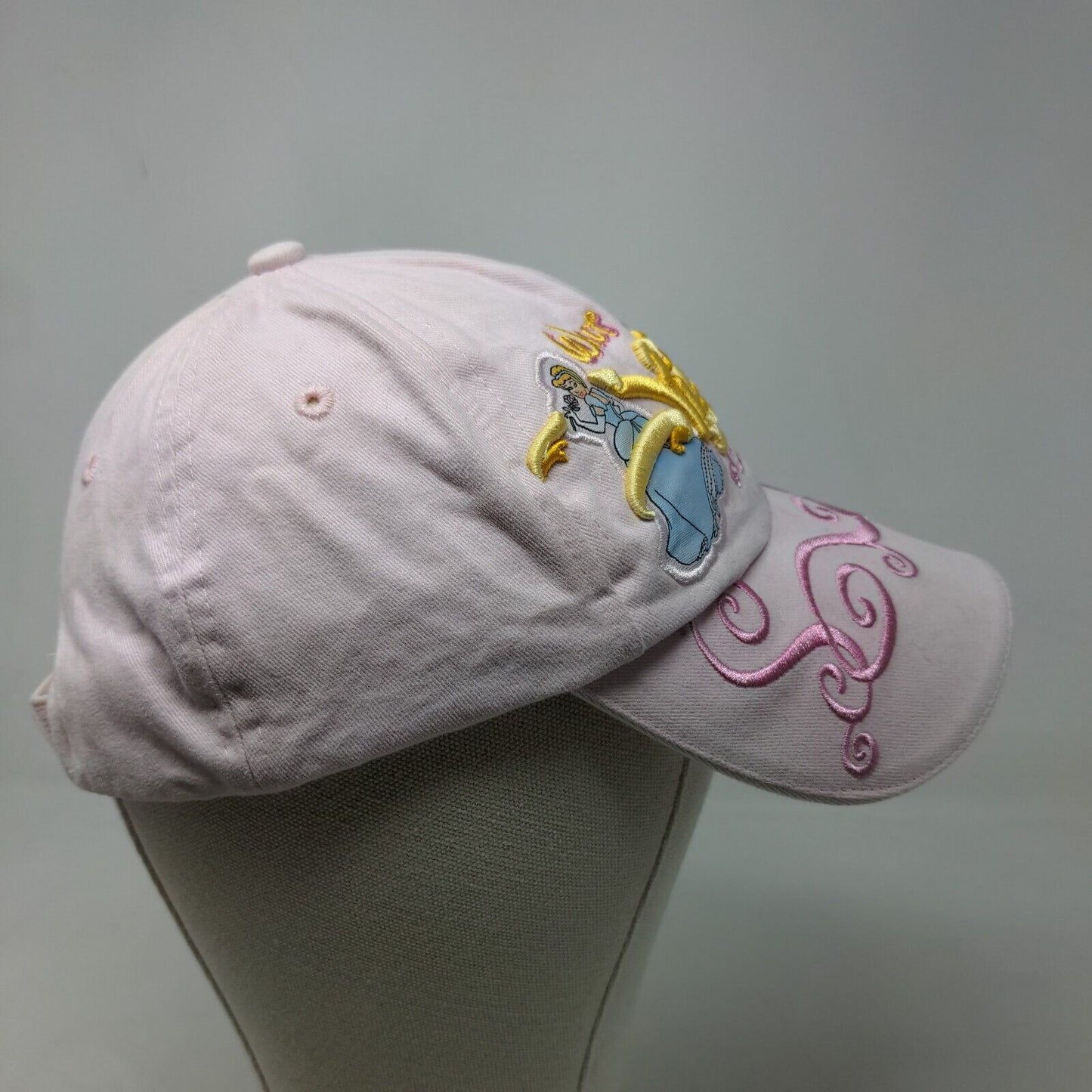 Walt Disney World Girl's Strapback Hat Pink Youth Embroidered Cinderella Aurora