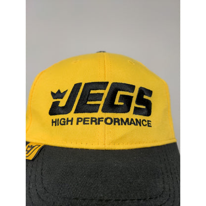 Jegs High Performance Headware Strapback Hat Yellow & Black Embroidered Logo