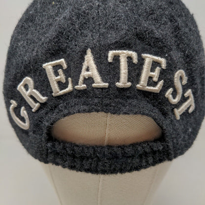 Zara Man Men's Stretchy Knit Hat Black Gray Size M 57CM Greatest Embroidered