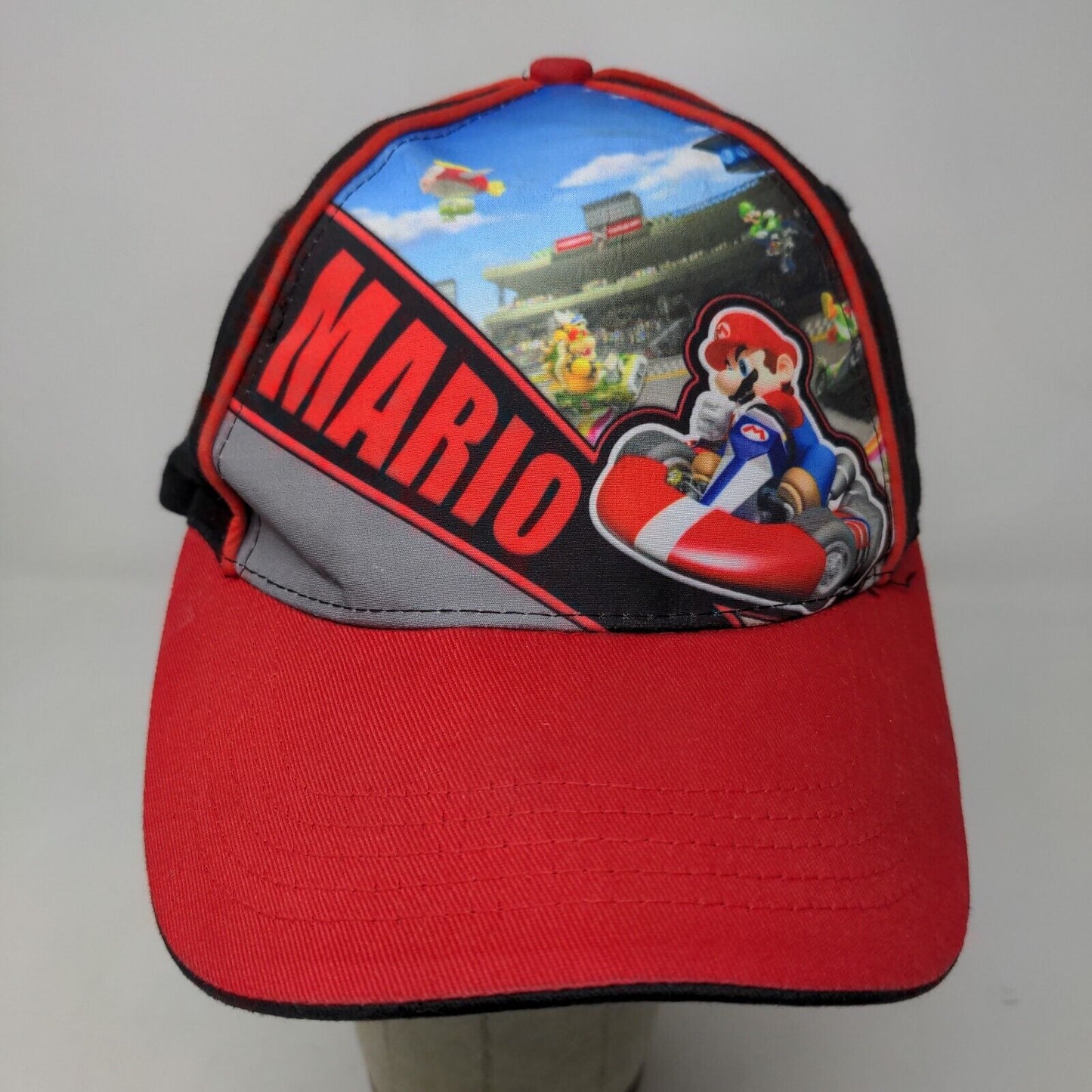 Nintendo Mario Kart Wii Men's Strapback Hat Red Black OSFM Graphic Logo