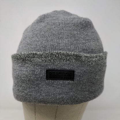 Kenneth Cole Reaction Men's Beanie Hat Gray One Size Patch Logo