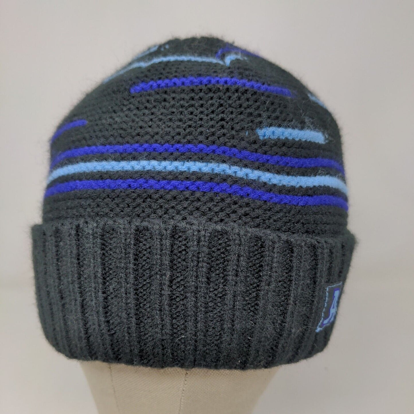 Adidas Men's Knit Beanie Hat Cap Black OSFA Striped Patch Logo