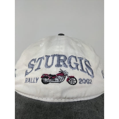 VTG Black Hills Sturgis Motorcycle Rally 2002 Slideback Hat White Embroidered