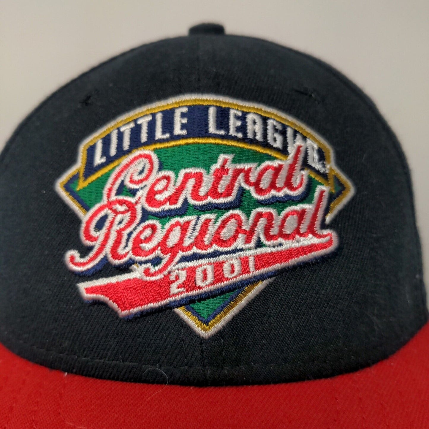 Little League Mens Central Regional Hat Black Red OSFA Snapback Vintage 2001