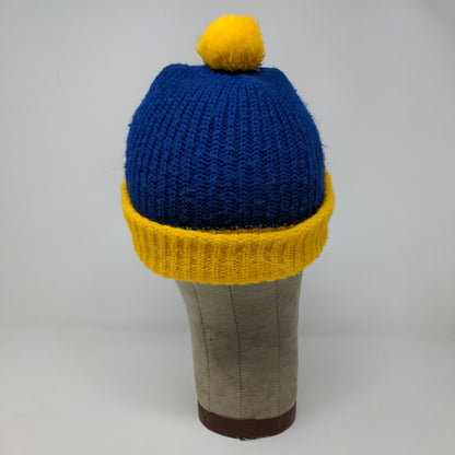 UCLA Bruins Beanie Hat Embroidered Logo Blue Yellow Pom Pom Knit